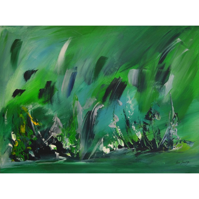 tableau abstrait vert