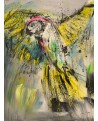 tableau abstrait perroquet