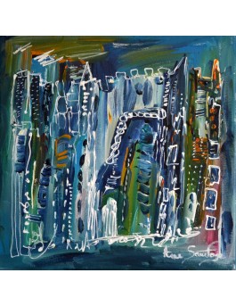 peinture abstraite bleu