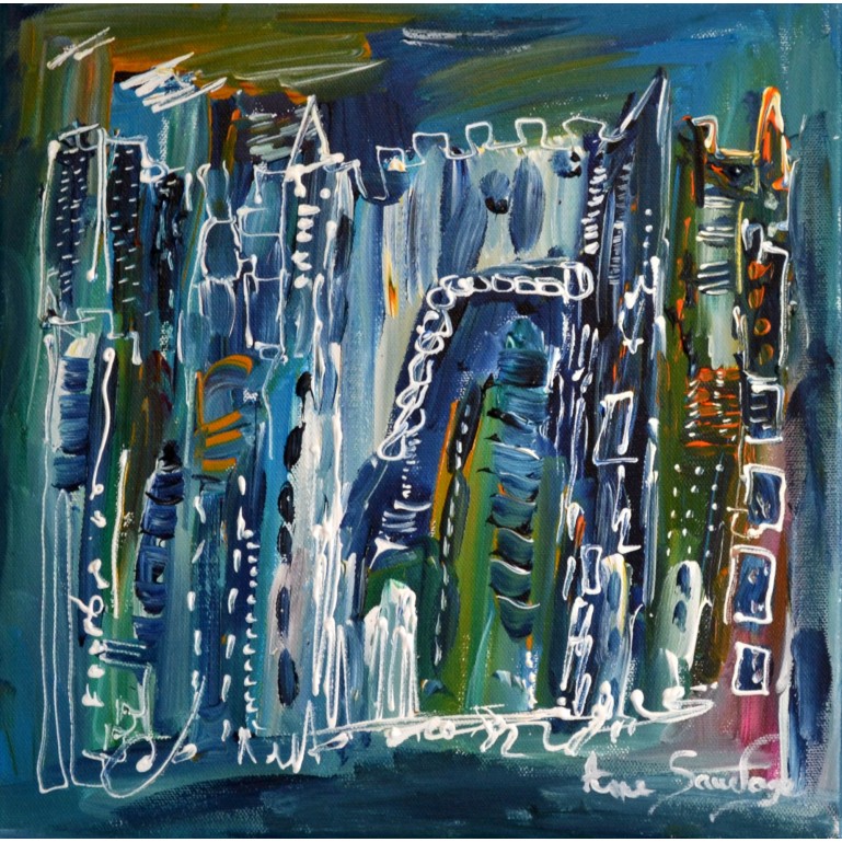 peinture abstraite bleu