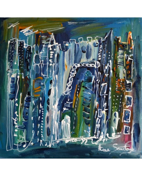 peinture abstraite bleu
