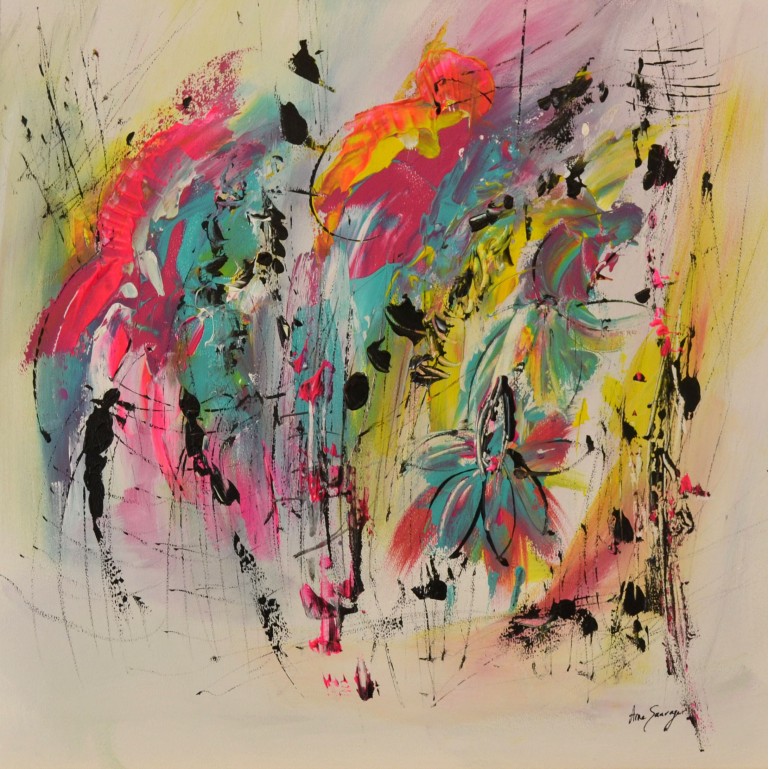 peinture abstraite multicolore
