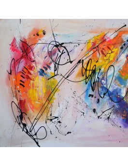 tableau abstrait multicolore