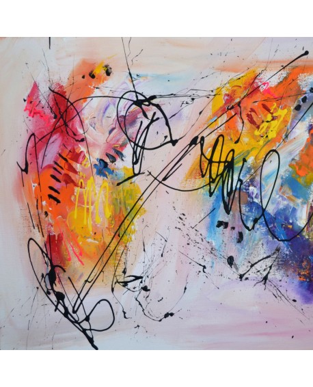 tableau abstrait multicolore