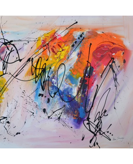tableau abstrait multicolore