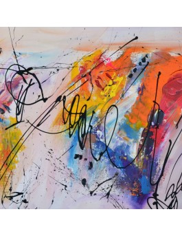 tableau abstrait multicolore