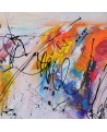 tableau abstrait multicolore