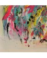 peinture abstraite multicolore plaque de bois