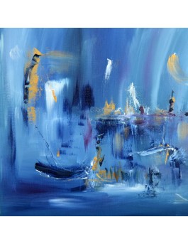 tableau abstrait bleu