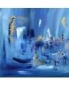 tableau abstrait bleu
