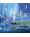 tableau abstrait bleu