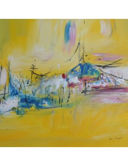 tableau abstrait jaune