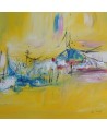 tableau abstrait jaune