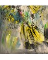 tableau abstrait multicolore perroquet