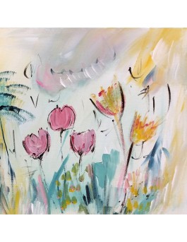 tableau contemporain de fleurs