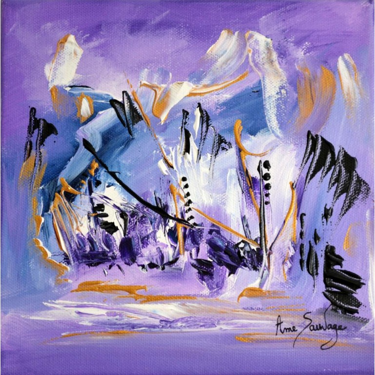 tableau violet mauve la gardienne magnifique 