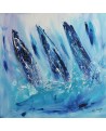 tableau abstrait de voiliers en mer