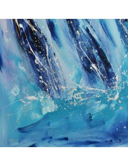 tableau abstrait de voiliers en mer