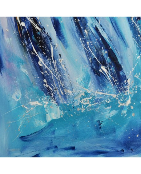 tableau abstrait de voiliers en mer