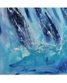 tableau abstrait de voiliers en mer