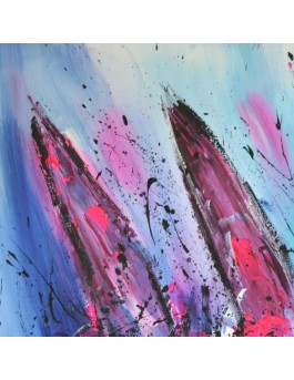 tableau abstrait de bateaux en mer