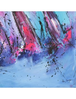 tableau abstrait de bateaux en mer