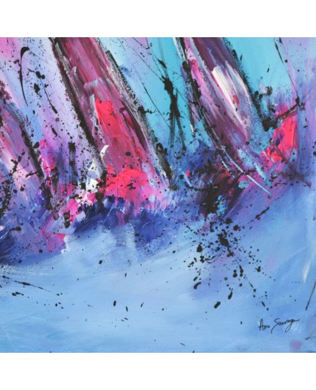 tableau abstrait de bateaux en mer
