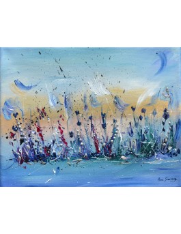 toile abstraite bleu