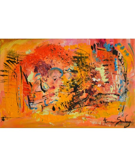 peinture abstraite multicolore