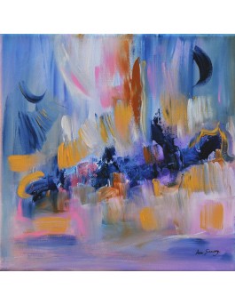 tableau abstrait violet ocre