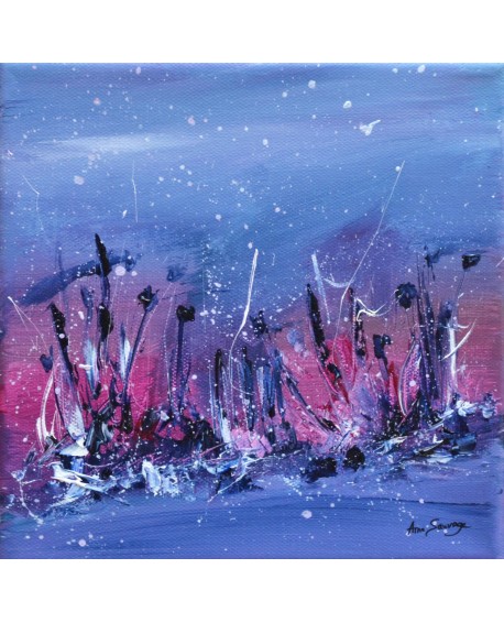 tableau abstrait bleu rose