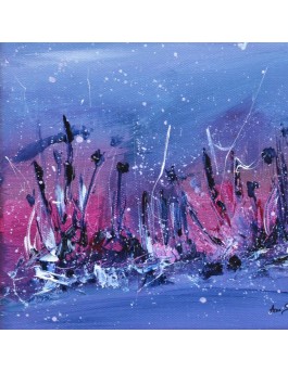 tableau abstrait bleu rose