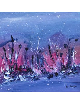 tableau abstrait bleu rose