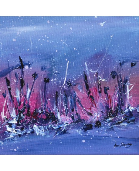 tableau abstrait bleu rose