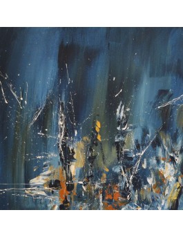 tableau abstrait moderne bleu