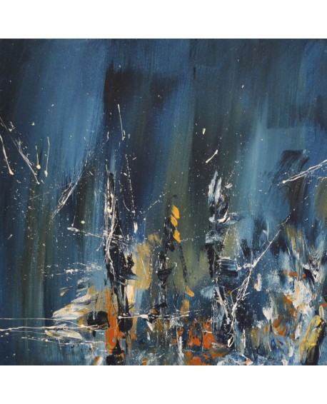 tableau abstrait moderne bleu