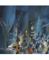 tableau abstrait moderne bleu