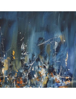 tableau abstrait moderne bleu