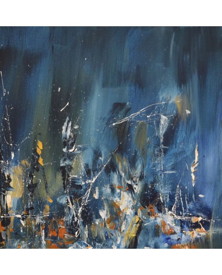 tableau abstrait moderne bleu