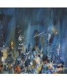 tableau abstrait moderne bleu