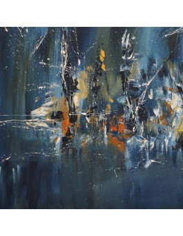 tableau abstrait moderne bleu
