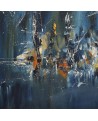 tableau abstrait moderne bleu
