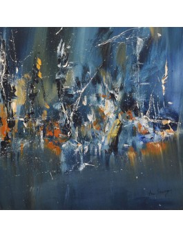 tableau abstrait moderne bleu