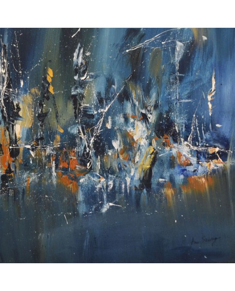 tableau abstrait moderne bleu