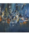 tableau abstrait moderne bleu