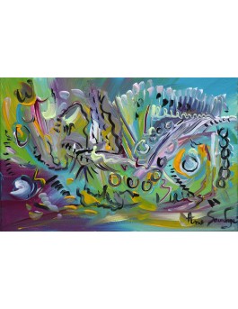peinture abstraite vert
