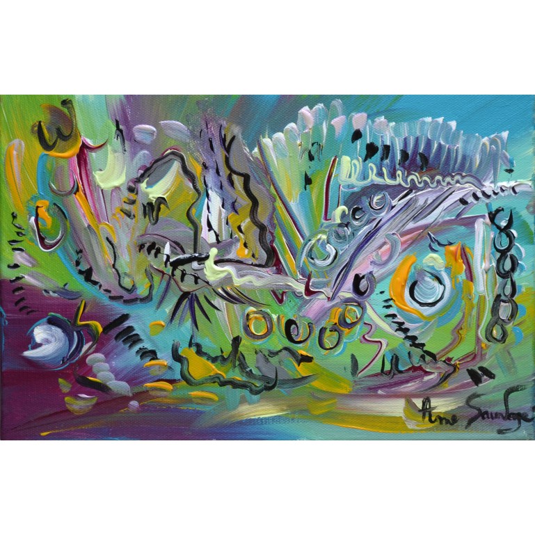 peinture abstraite vert