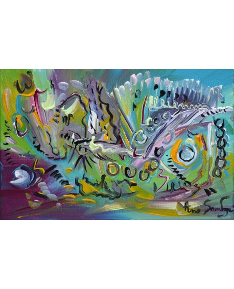 peinture abstraite vert