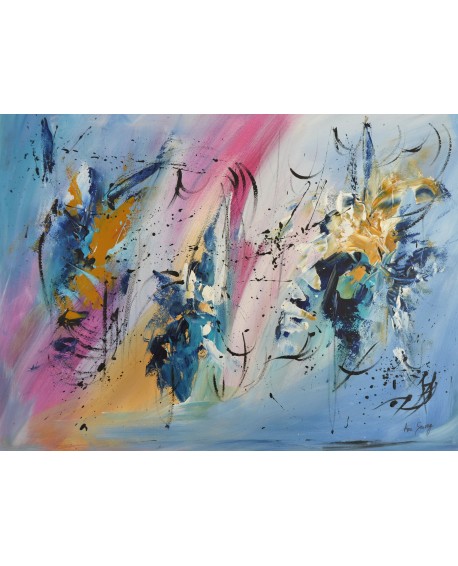 peinture abstraite moderne sur plaque de bois
