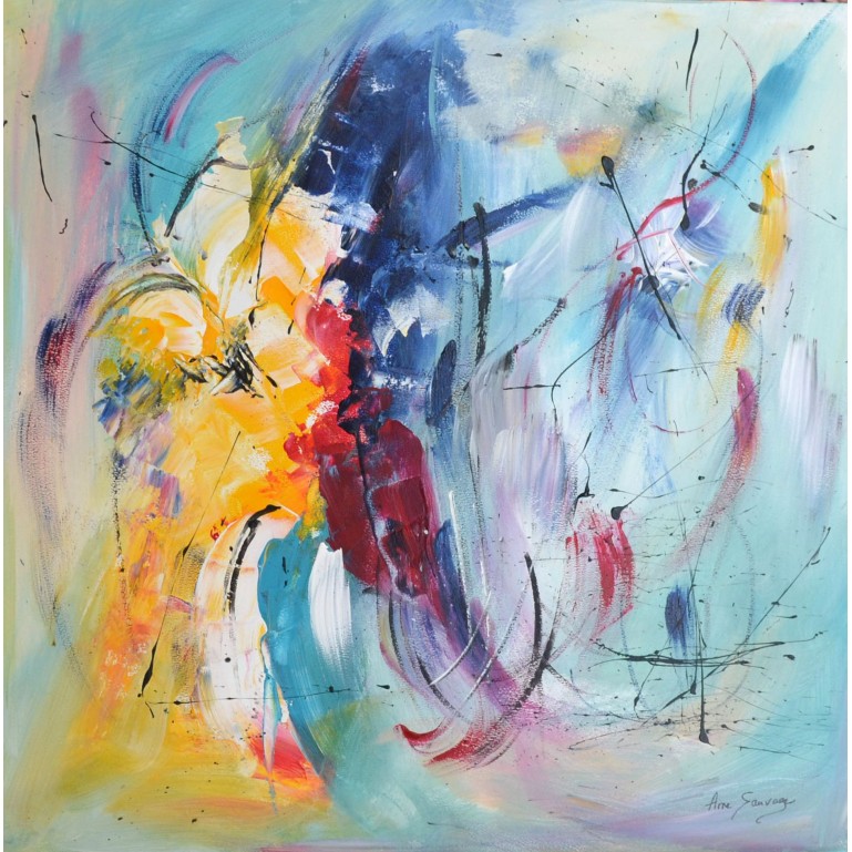 tableau abstrait multicolore